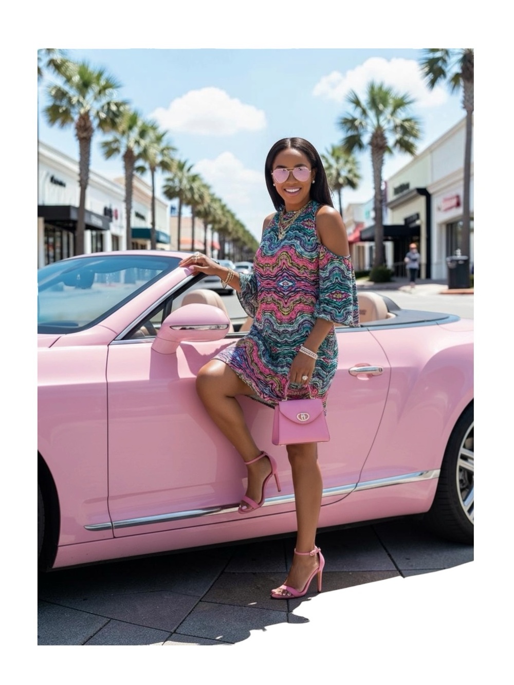 new Alice & Trixie ᪣ Kyra Print Silk Cold Shoulder Dress ᪣ Vibrant Gem Print ᪣ S - Picture 2 of 16
